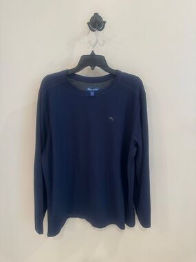 Tommy Bahama Navy Long-Sleeve Crew Pullover. Lightweight.